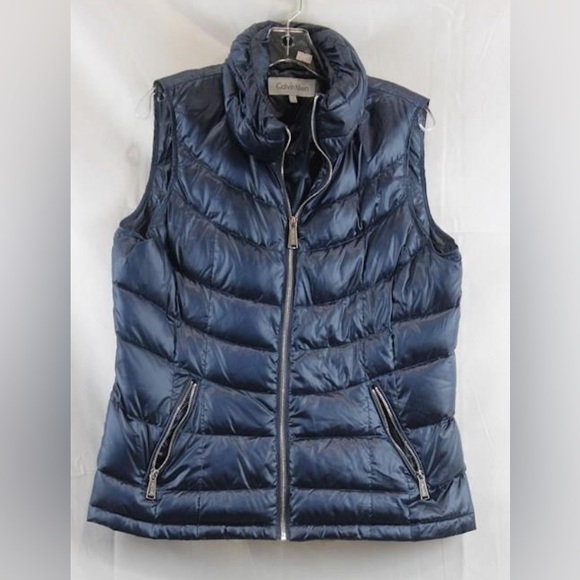 Calvin Klein Jackets & Blazers - Calvin Klein Women's Dark Blue Puffer Jacket Vest SZ L